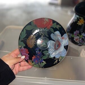 Mackenzie Childs black flower market small compote